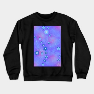 Light Blue leaves and flowers pattern Crewneck Sweatshirt